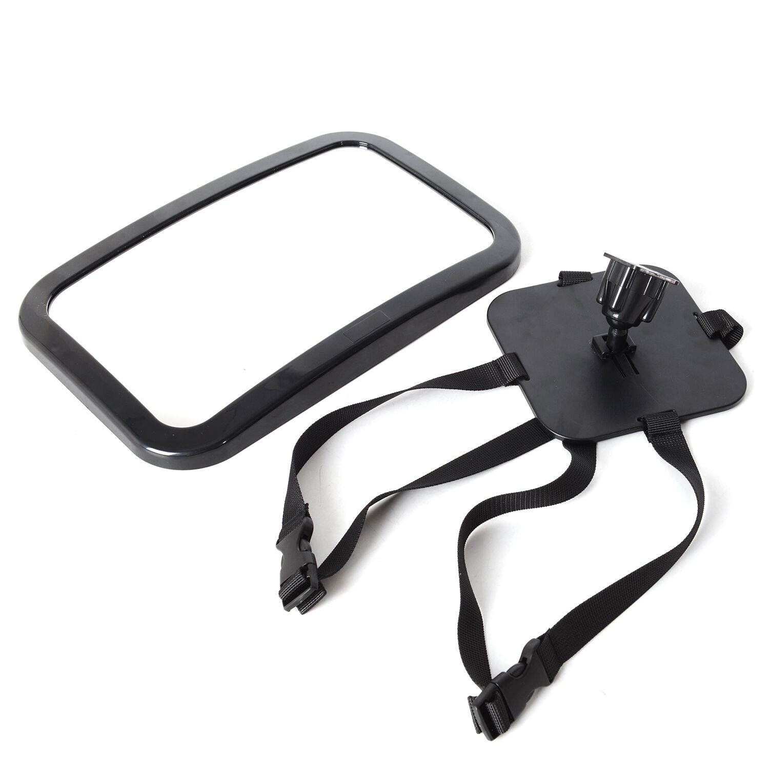 Black Colour Back Seat Car Baby Mirror (Size 30x19 Cm)