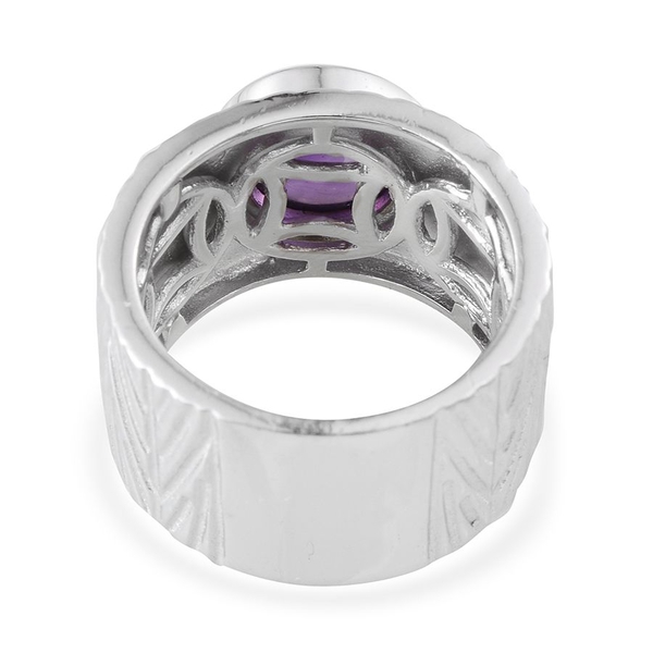 Amethyst (Rnd) Ring in Platinum Overlay Sterling Silver 2.750 Ct.