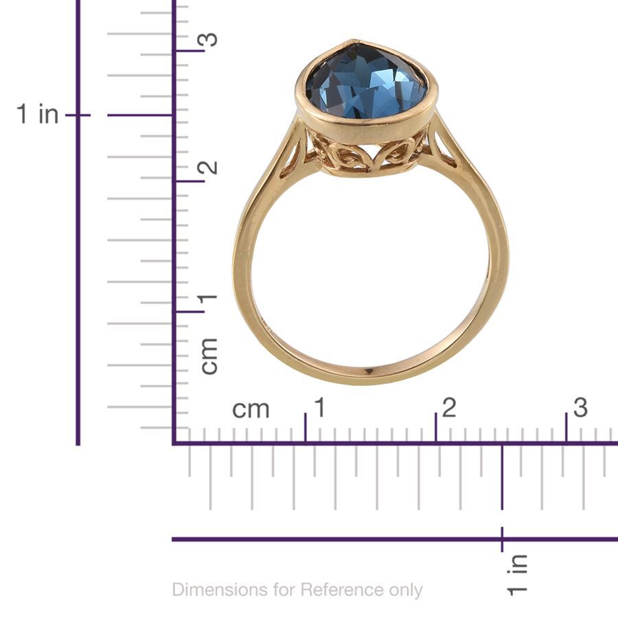 - Montana Crystal (Pear) Solitaire Ring in 14K Gold Overlay Sterling Silver 4.500 Ct.