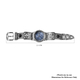 GENOA Japanese Movement Dark Blue MOP Dial Water Resistant Watch with Carved Tiger Eye Pattern and Black Agate Beads Strap