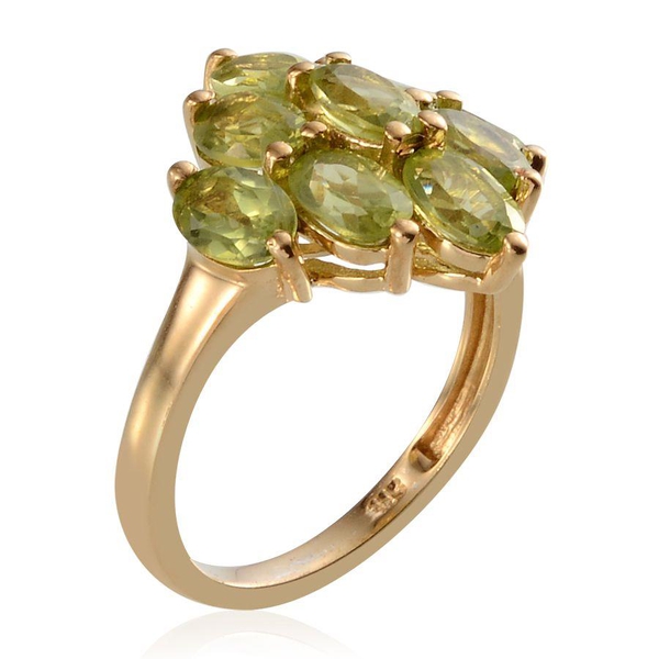 AA Hebei Peridot (Ovl) Ring in 14K Gold Overlay Sterling Silver 4.500 Ct.