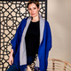 Kris Ana Wrap with Tassels (Size One, 8-18) - Cobalt and Grey