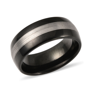 Tungsten & Stainless Steel Band Ring in Dual Tone