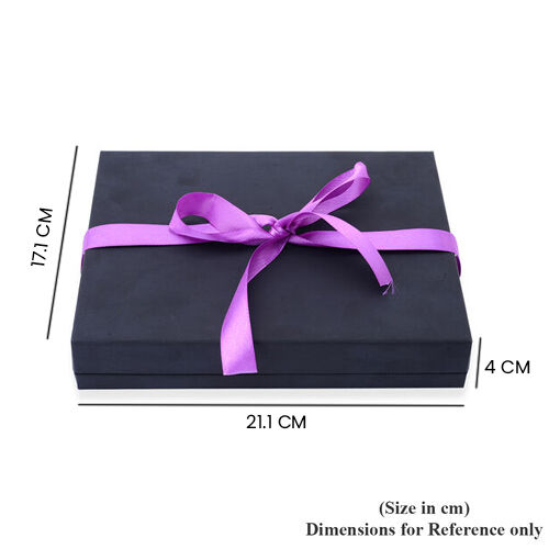 Luxury Black Necklace Gift Box With Purple Ribbon [22.1x17.1x4cm]