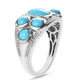 Arizona Sleeping Beauty Turquoise Cluster Ring in Platinum Overlay Sterling Silver 2.32 Ct.