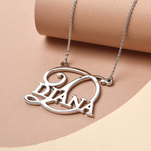 Personalised Alpha Name Necklace in Silver, Size 18+2 Inch