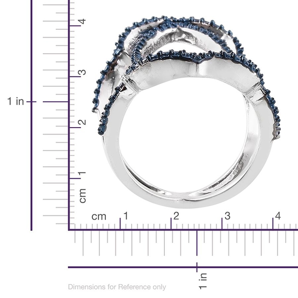 Blue Diamond (Rnd) Ring in ION Plated Platinum Bond