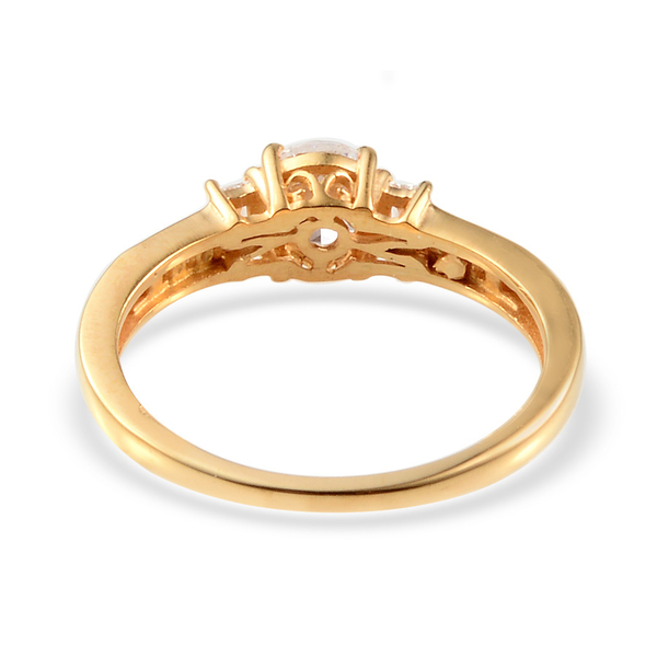 Lustro Stella - 14K Gold Overlay Sterling Silver (Rnd) Ring Made with Finest CZ 1.090 Ct.