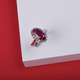 African Ruby (FF) and Diamond Ring in Rhodium Overlay Sterling Silver 3.33 Ct.