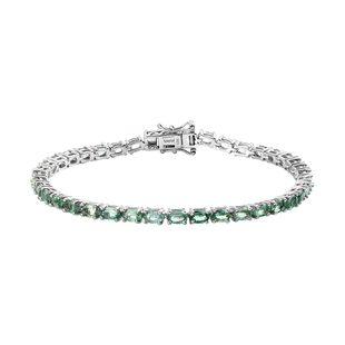 TJC Launch - Natural Green Kyanite Bracelet (Size - 8) in Platinum Overlay Sterling Silver 12.70 Ct,