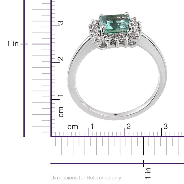 ILIANA 18K W Gold Boyaca Colombian Emerald (Oct 1.40 Ct), Diamond Ring 1.800 Ct.