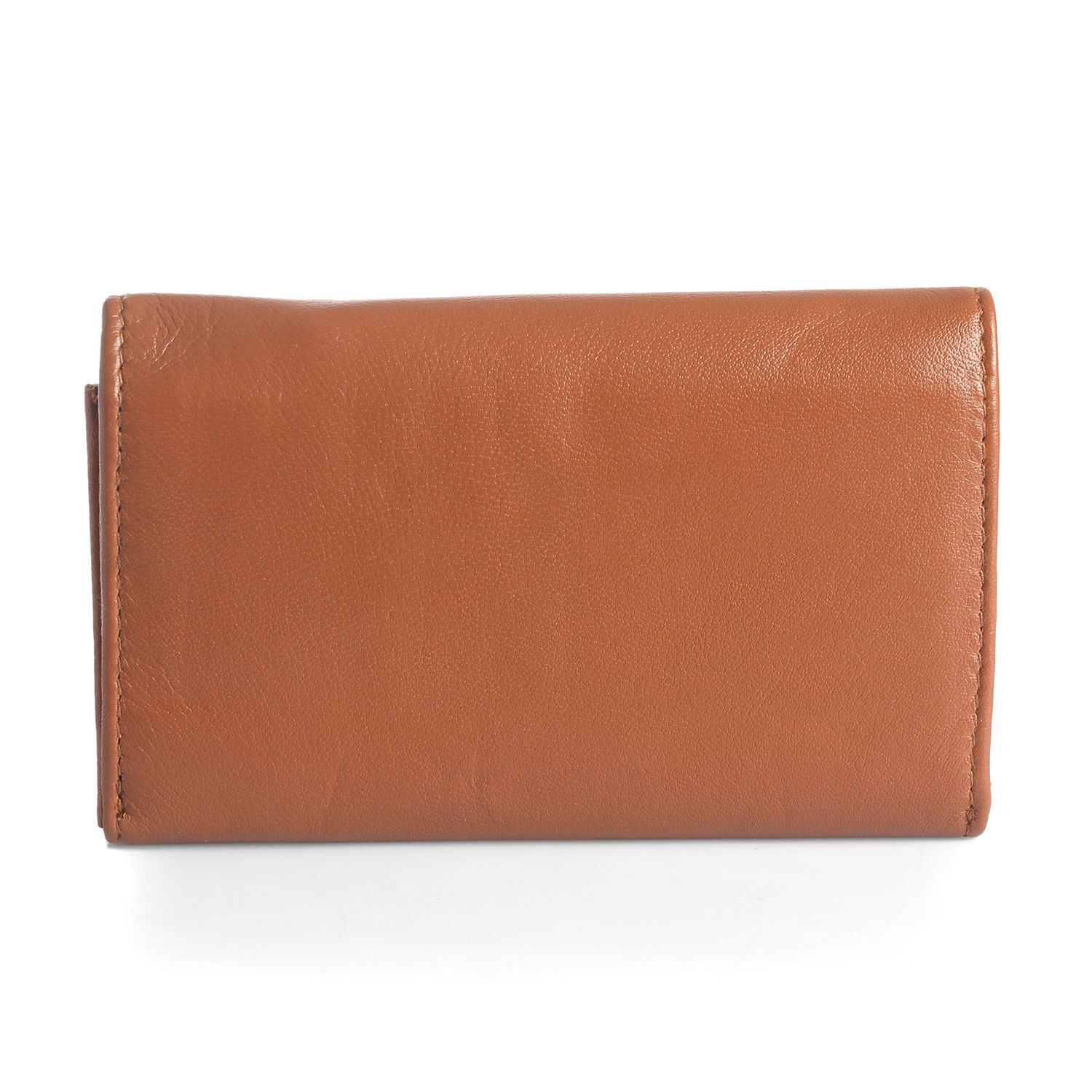 Genuine Leather RFID Blocker Tan Colour Ladies Purse (Size 15.5x8.5 Cm)