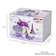 2 Layer Musical Flower Pot and Tower Printed Jewellery Box with Drawer and Inside Mirror (Size 13x10x9cm) - White & Purple
