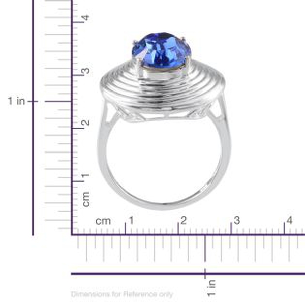 - Sapphire Colour Crystal (Ovl) Ring in Sterling Silver 5.250 Ct.