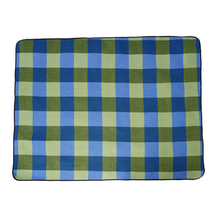 Checker Pattern Picnic Blanket (Size 198x146cm) in Green & Blue