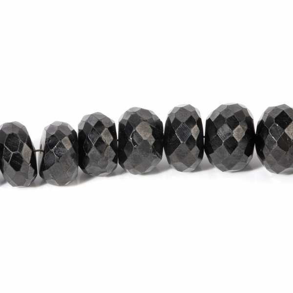 Boi Ploi Black Spinel (Rnd) Beads Bracelet (Size 7.5) in Rhodium Overlay Sterling Silver 200.000 Ct.