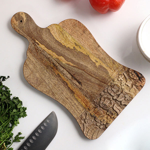 NAKKASHI Handcrafted Wooden Chopping Board (Size 35X19 Cm)