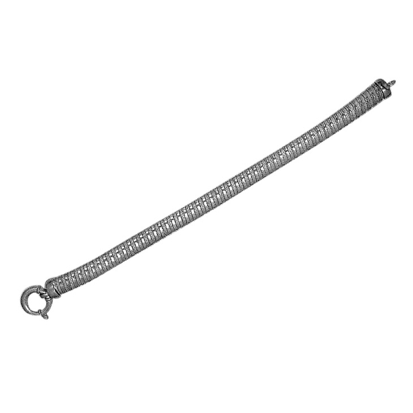 JCK VEGAS SHOW Rhodium Plated Sterling Silver Tube Bracelet (Size 7.5), Silver wt 13.70 Gms.