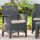 4 Piece Set - Durable Outdoor Rattan Style Sofa Set with Four Seat Cushion (Includes one Loveseat, Two Armchairs and Coffee Table) - Black & Khaki