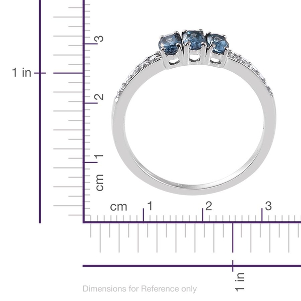 ILIANA 18K White Gold AAA Santa Maria Aquamarine (Ovl), Diamond (SI G-H) Ring 0.750 Ct.
