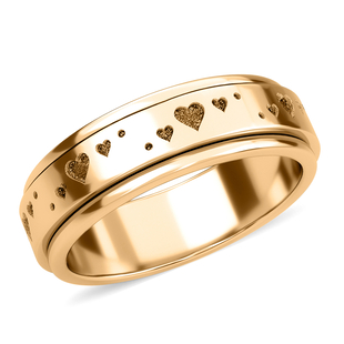 18K Vermeil Yellow Gold Overlay Sterling Silver Heart Spinner Ring