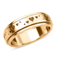 Yellow Gold Overlay Sterling Silver Heart Spinner Ring