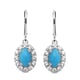 Arizona Sleeping Beauty Turquoise and Natural Cambodian Zircon Dangling Earrings (with Lever Back) i
