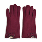 Cashmere Gloves with Bowknot Detail - Burgundy