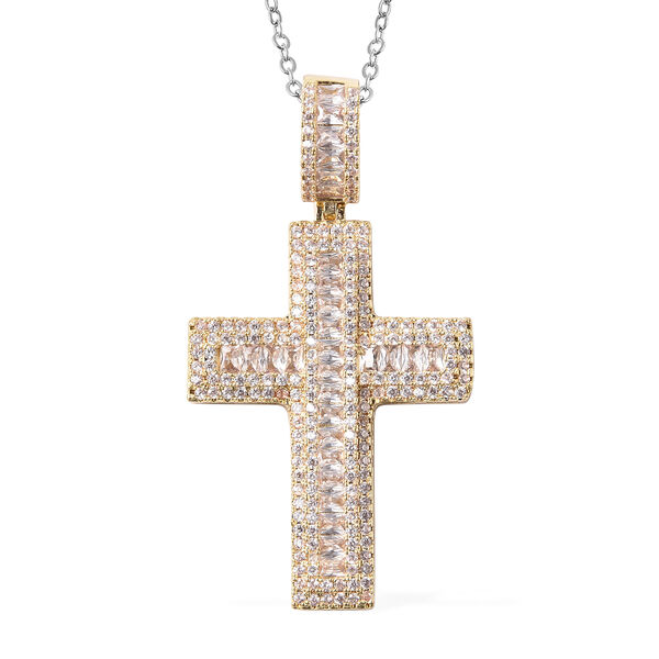 Brilliante 2.07 DEW Simulated Diamond Cross Pendant w/ Chain main image 1