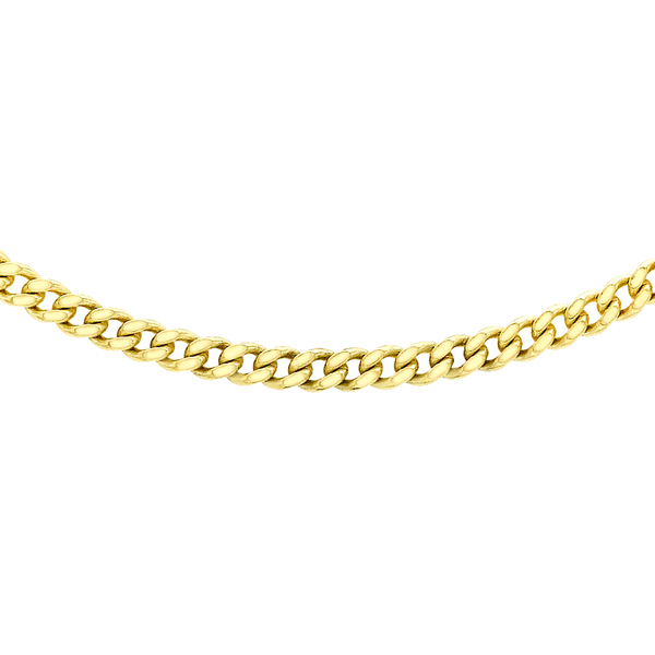 JCK Vegas Collection 9K Yellow Gold Diamond Cut Curb Chain Size 20 Inch, 9.50 Gms.
