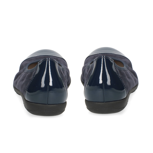 Caprice Leather Ballerina Shoe in Navy (Size 4)
