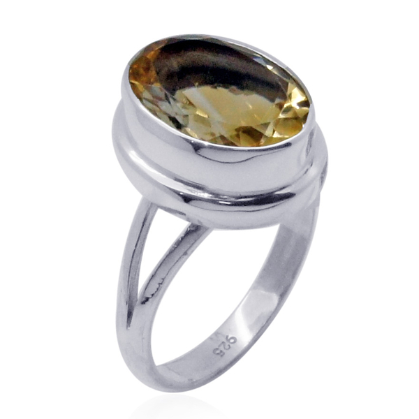 Royal Bali Collection Citrine (Ovl) Solitaire Ring in Sterling Silver 5.540 Ct.