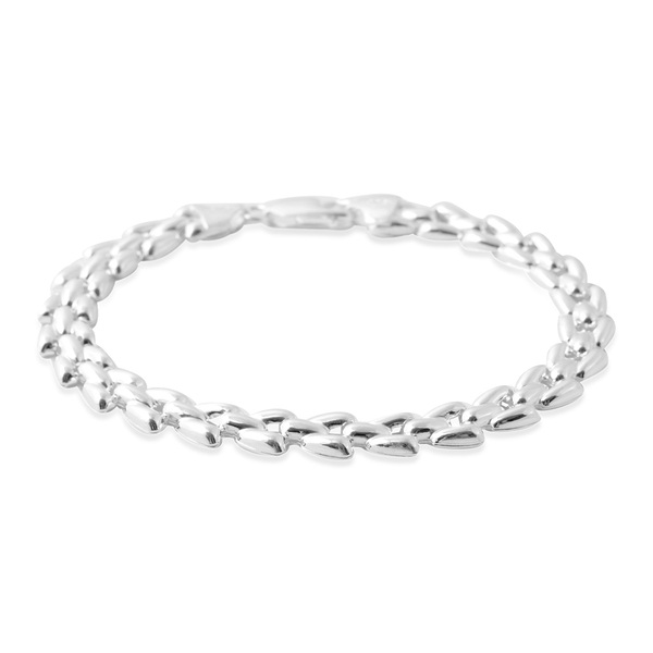 Vicenza Collection Panther Link Bracele in Sterling Silver 8.90 Grams 8 Inch