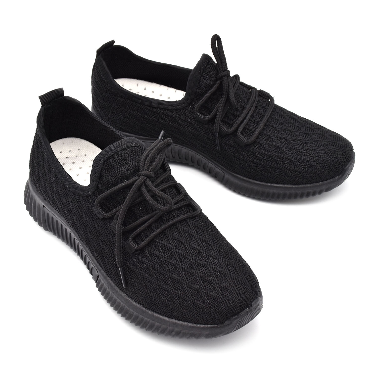 Black Knit Unisex Trainers (Size 4)