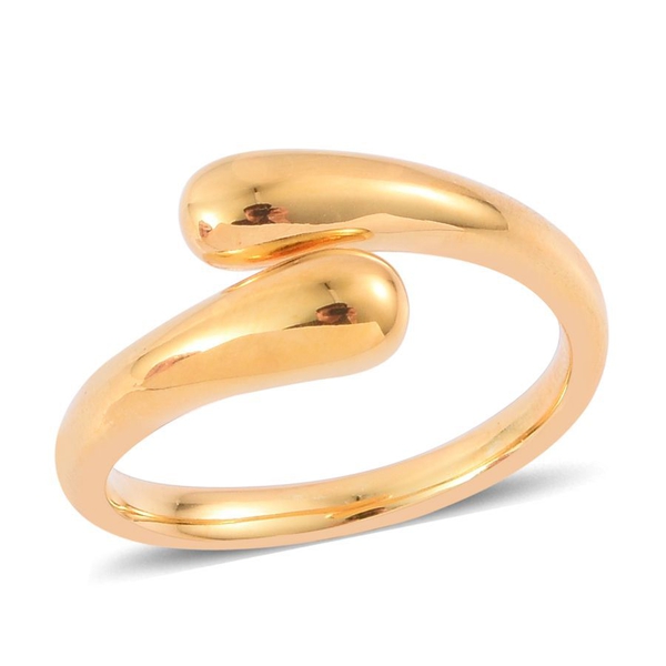 LucyQ Double Drip Ring in Yellow Gold Overlay Sterling Silver 5.50 Gms.