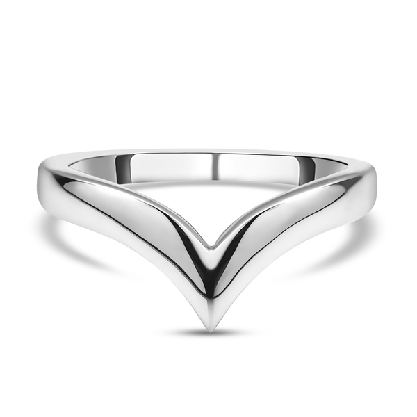 RACHEL GALLEY Rhodium Overlay Sterling Silver Wishbone Ring