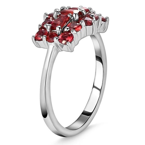 RHAPSODY 950 Platinum AAAA Red Sapphire Boat Ring 1.26 Ct.