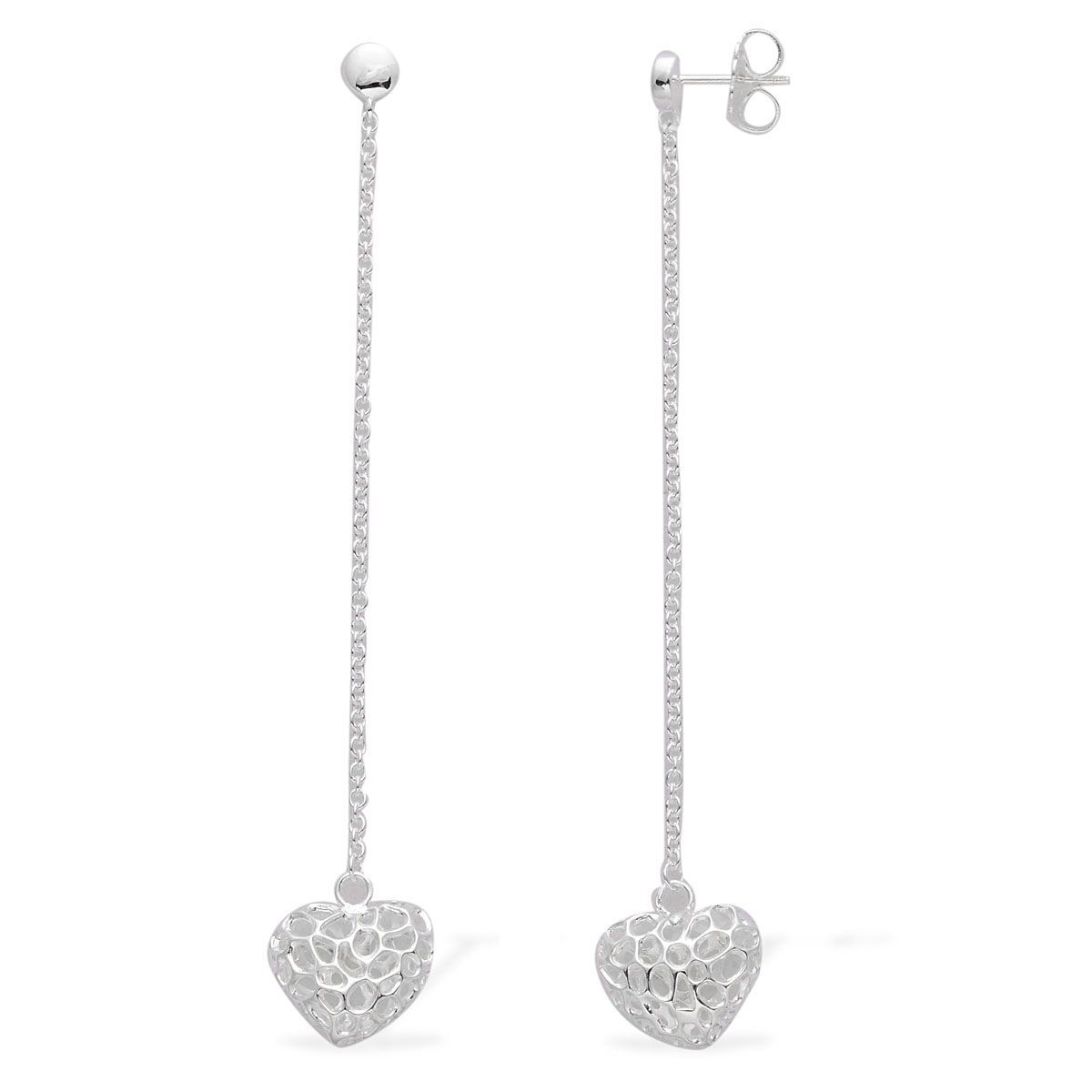 RACHEL GALLEY Rhodium Sterling Silver Amore Heart Drop Earrings (with Push Back)