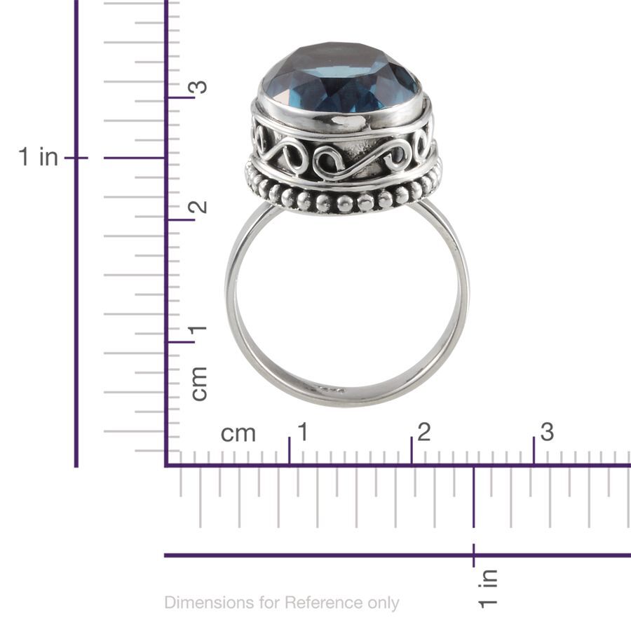 Jewels of India River Quartz (Ovl) Solitaire Ring in Sterling Silver 14.470 Ct.