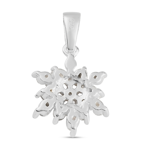 Simulated Diamond Snowflake Pendant in Sterling Silver 1.14 Ct.