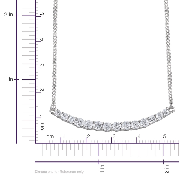 Lustro Stella - Platinum Overlay Sterling Silver (Rnd) Necklace (Size 18) Made with Finest CZ 1.800 Ct.