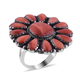 Santa Fe Collection - Multi Colour Spiney Oyster Shell Floral Ring in Sterling Silver 4.000 Ct.