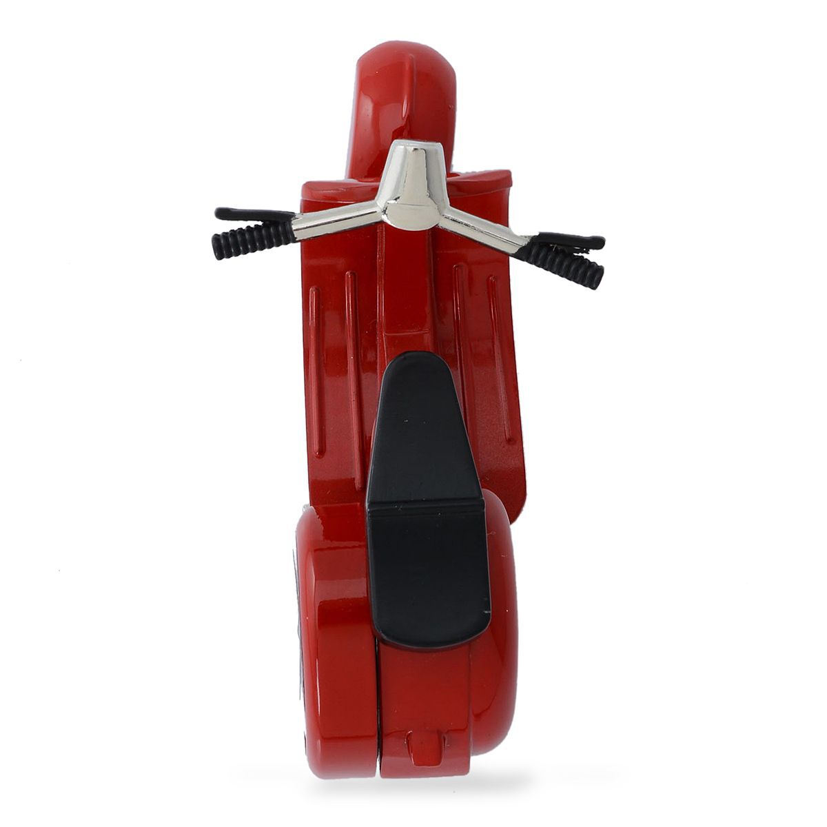 STRADA Japanese Movement White Dial Water Resistant Decorative Red Scooter Table Clock in Silver Tone