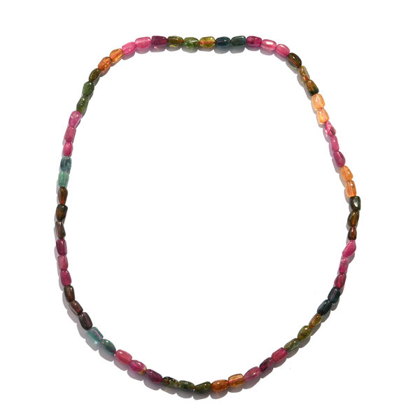 120 Ct Rainbow Tourmaline Tumble Beaded Necklace 20 Inch