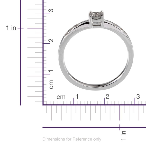 Diamond (Rnd) Ring in Platinum Overlay Sterling Silver 0.100 Ct.