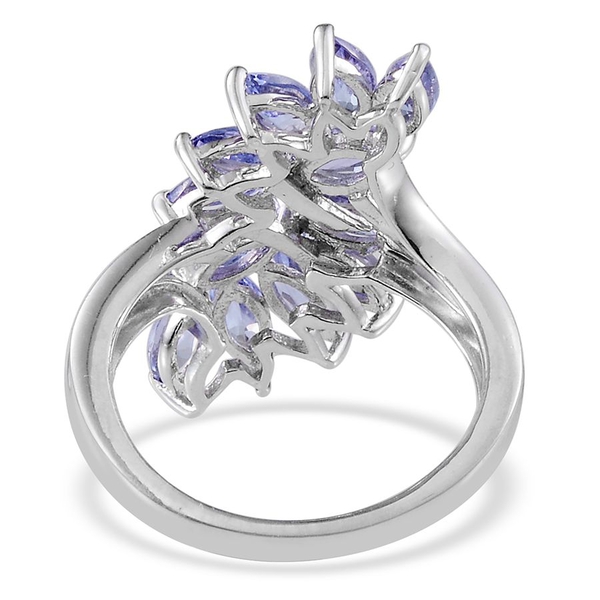 Tanzanite (Mrq) Ring in Platinum Overlay Sterling Silver 3.000 Ct.