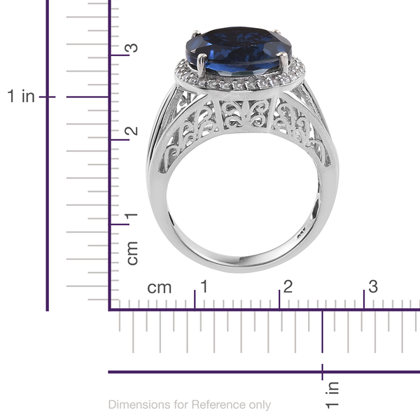 Ceylon Colour Quartz (Rnd 7.75 Ct), Natural Cambodian Zircon Ring in Platinum Overlay Sterling Silver 8.000 Ct.