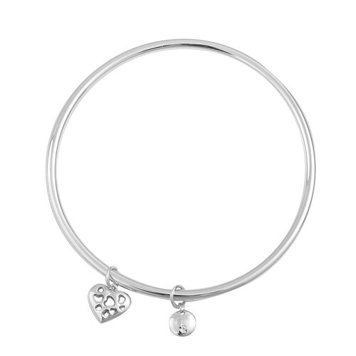 RACHEL GALLEY Rhodium Plated Sterling Silver Lattice Heart and Disc ...
