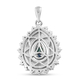 Kagem Zambian Emerald, Natural Cambodian Zircon and Blue Sapphire Pendant in Platinum Overlay Sterling Silver