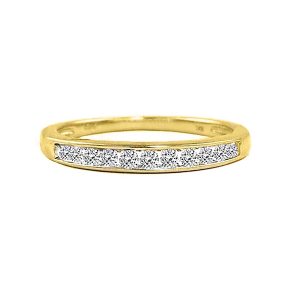 BRILLIANT CUT 9K Y Gold Diamond (Rnd) (I3-G-H) Half Eternity Ring 0.250 Ct.